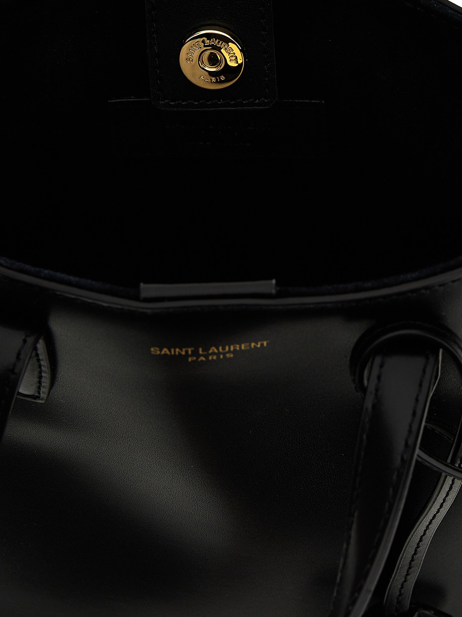 Saint Laurent 100% calf leather tote bag in black — view 4