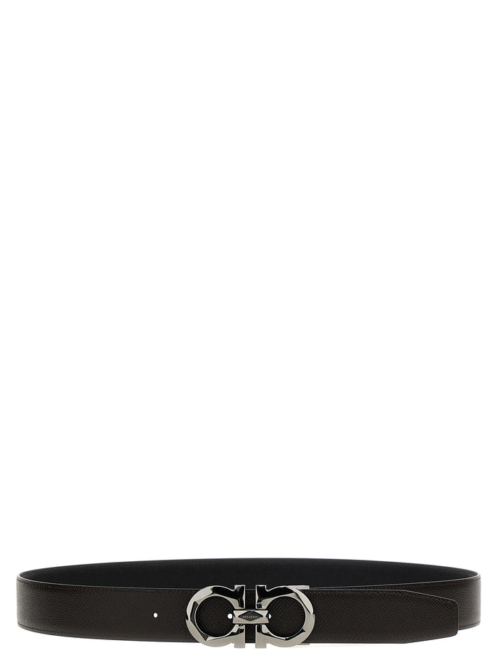 Ferragamo 100% calf leather (Bos Taurus) belt in black — view 2