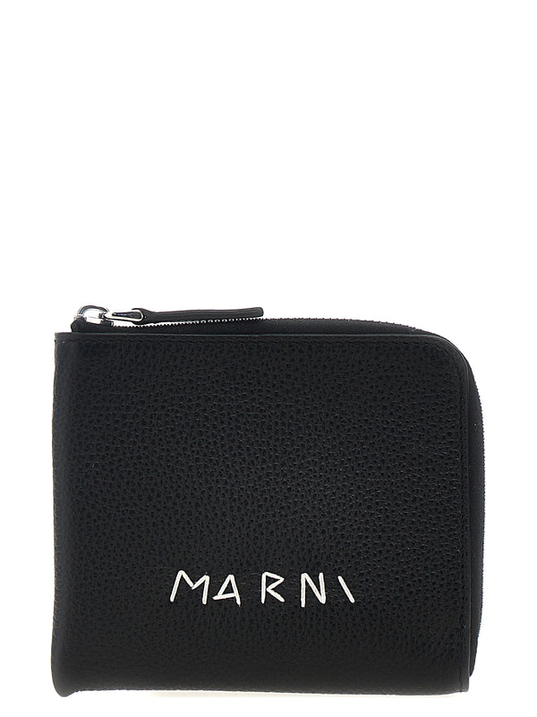 Marni 100% calf leather (Bos Taurus) wallet in black