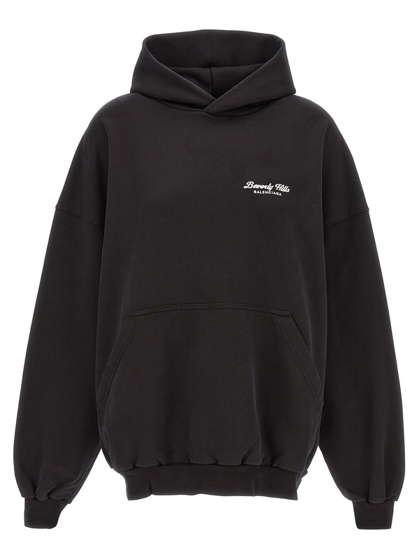 Balenciaga 100% cotton hoodie in black