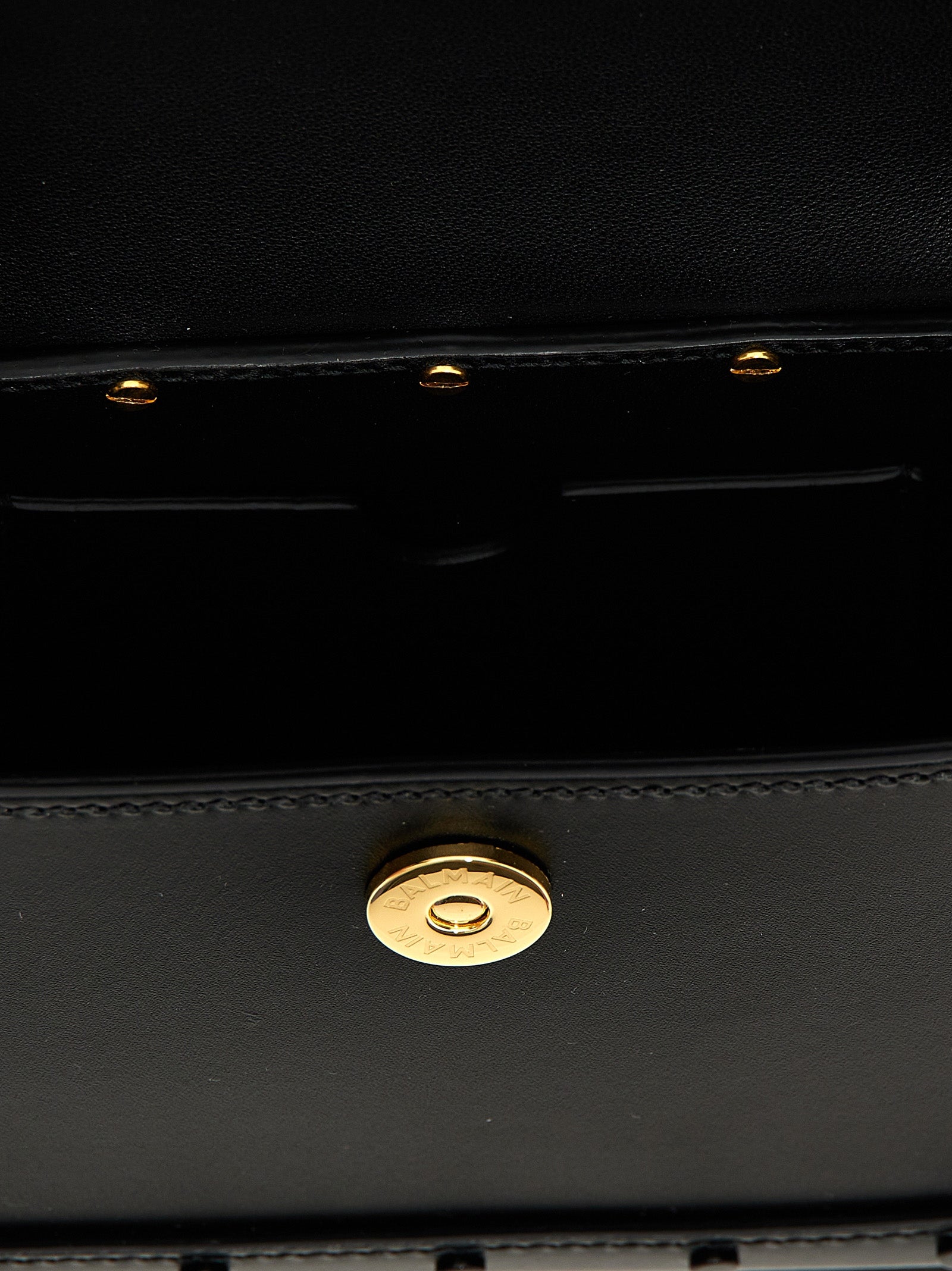 Balmain 100% calfskin leather top handle bag in black — view 4