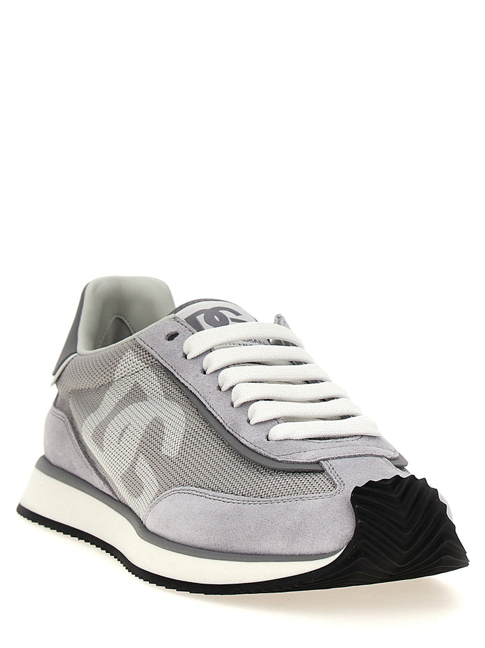 Dolce & Gabbana 61% calf leather sneaker in gray — view 2