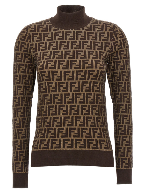 Fendi 100% cotton sweater in brown