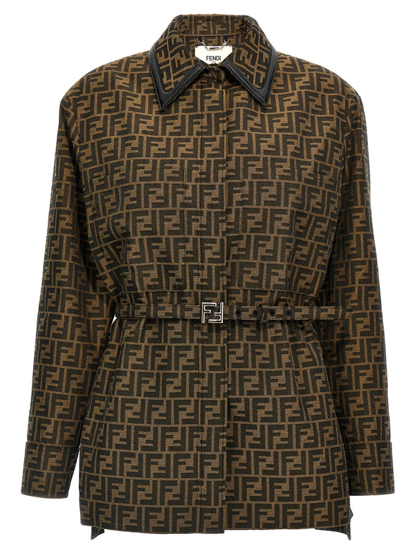 Fendi 65% polyester jacket in brown