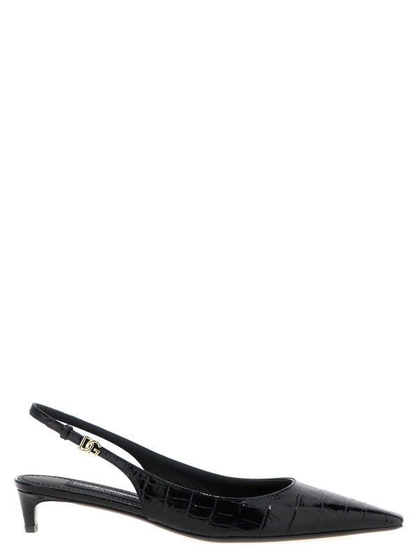 Dolce & Gabbana 100% Calfskin Leather slingback heel in black