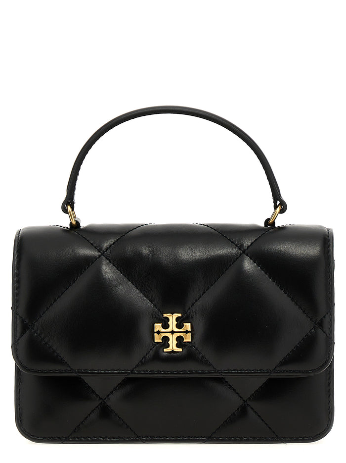 Tory Burch 100% cow leather (Bos Taurus) top handle bag in black