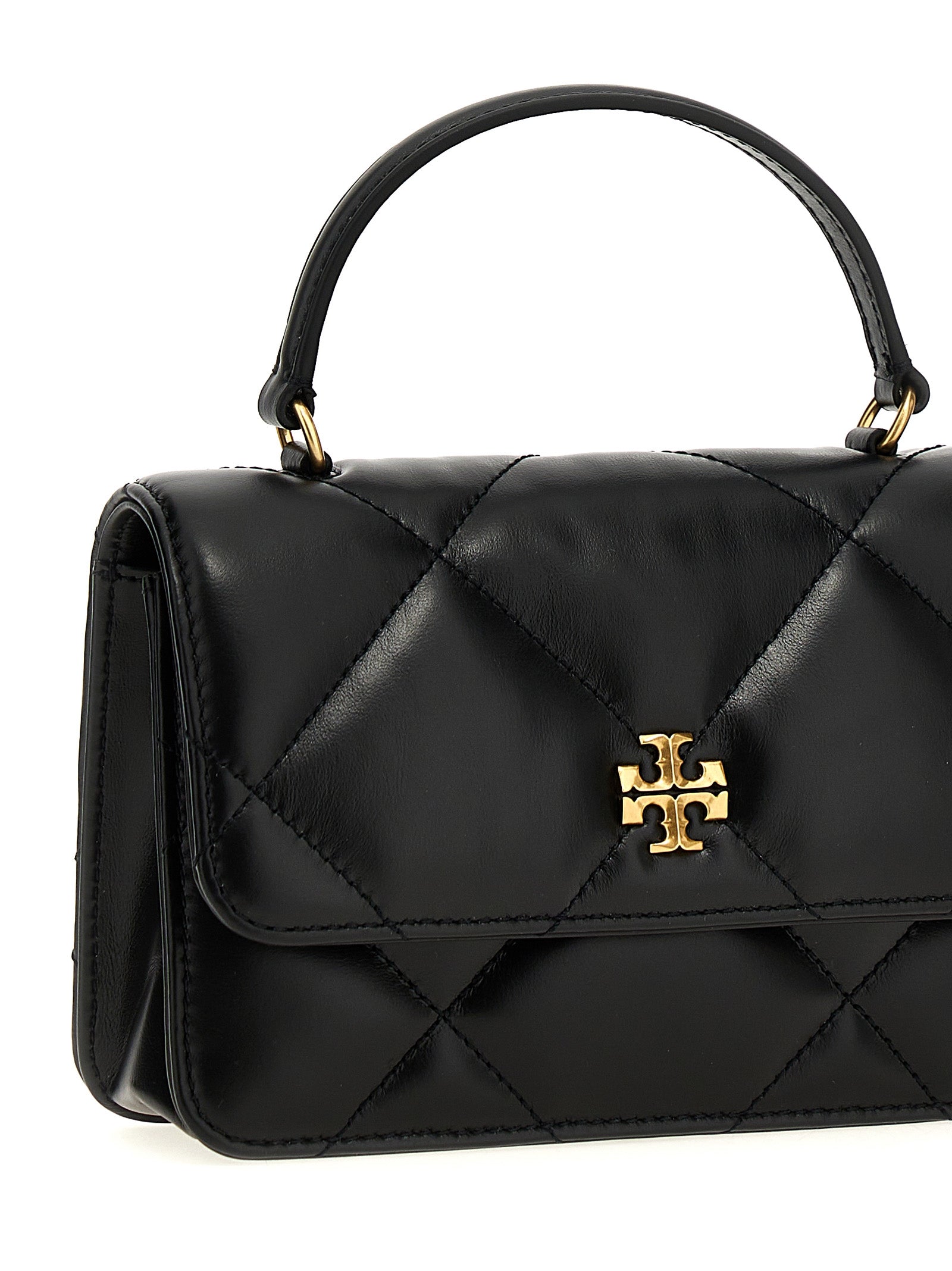 Tory Burch 100% cow leather (Bos Taurus) top handle bag in black — view 3
