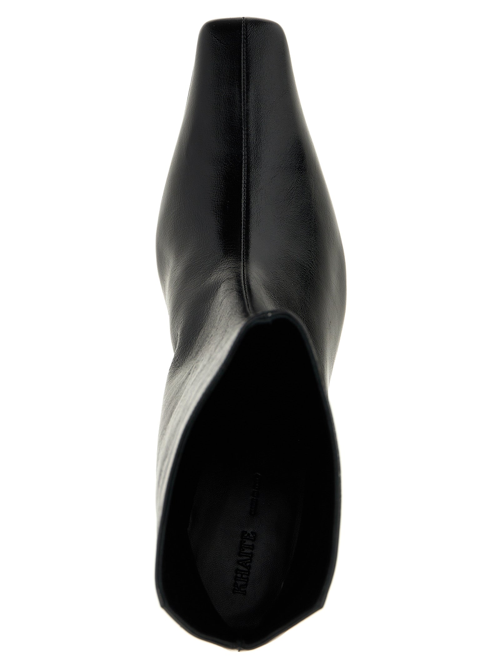 Khaite 100% calfskin leather boot in black — view 4