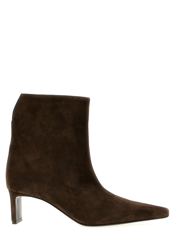 Khaite 100% calfskin leather (Bos Taurus) ankle boot in brown