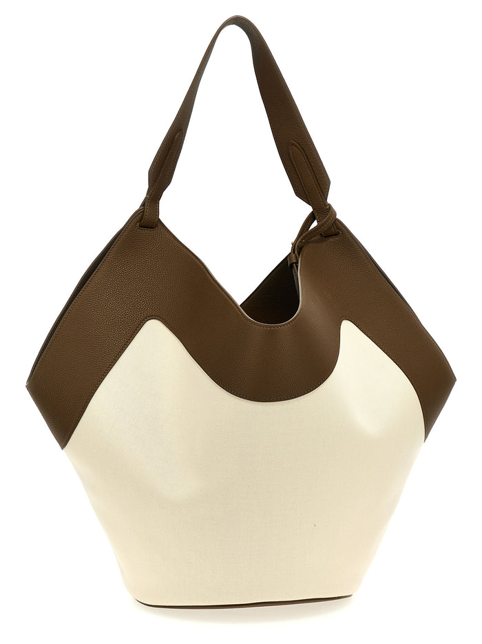 Khaite 50% calf leather shoulder bag in brown — view 2