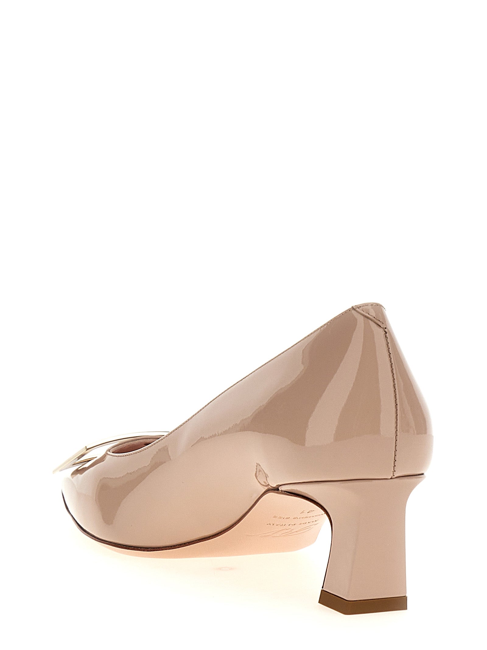 Roger Vivier 100% Calfskin Leather pump in pink — view 3