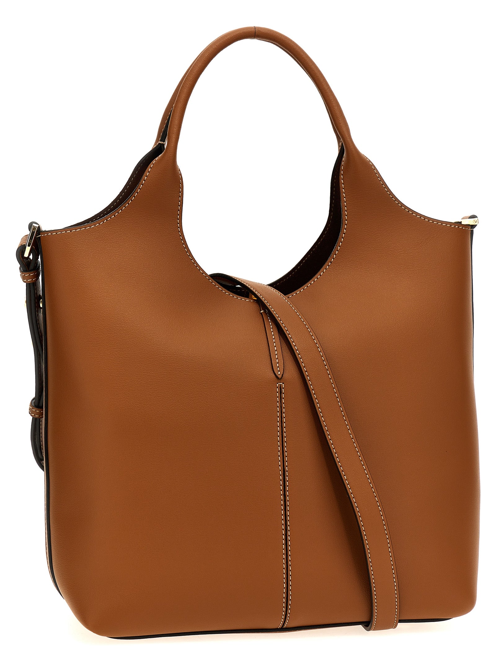 Tod's 100% calfskin leather shoulder bag in brown — view 2