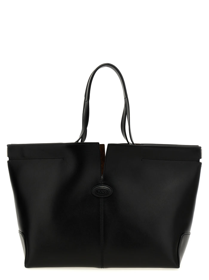 Tod's 100% calfskin leather tote bag in black