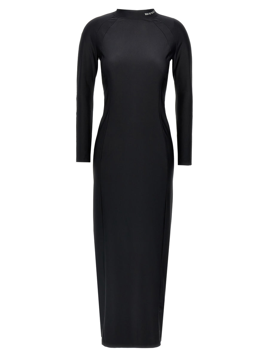T By Alexander Wang 78% nylon bodysuit in black