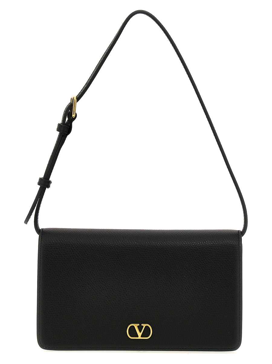 Valentino Garavani 100% Calfskin Leather shoulder bag in black