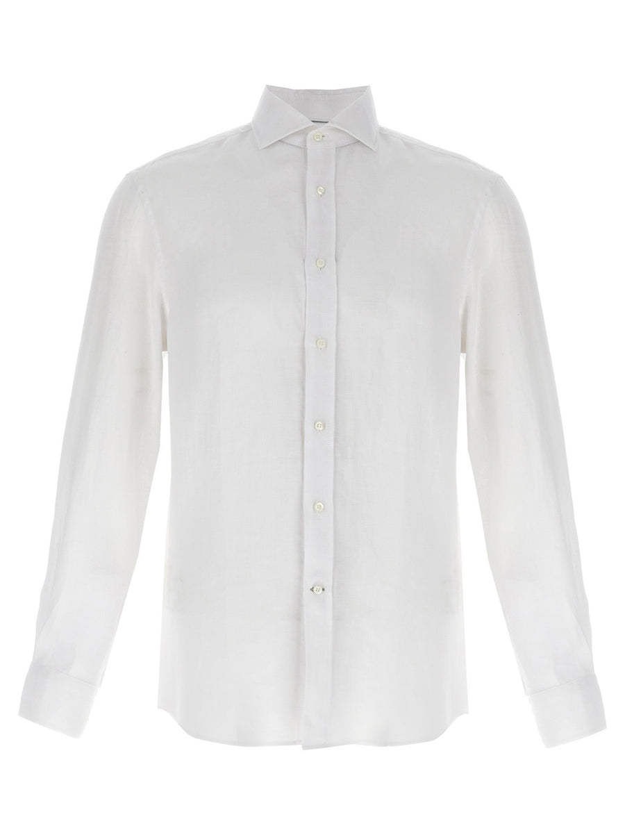 Brunello Cucinelli 100% Linen shirt in white