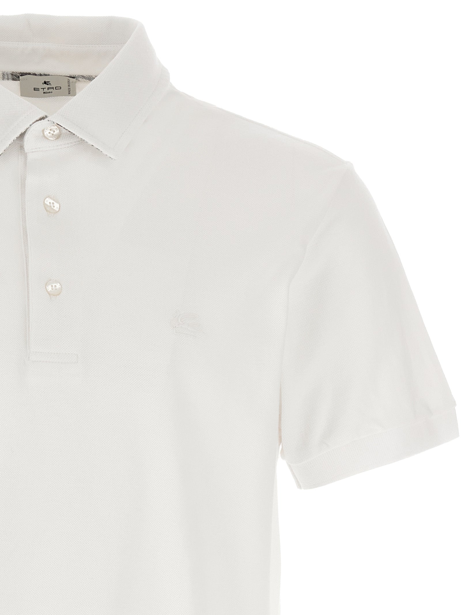 Etro 100% cotton polo shirt in white — view 3