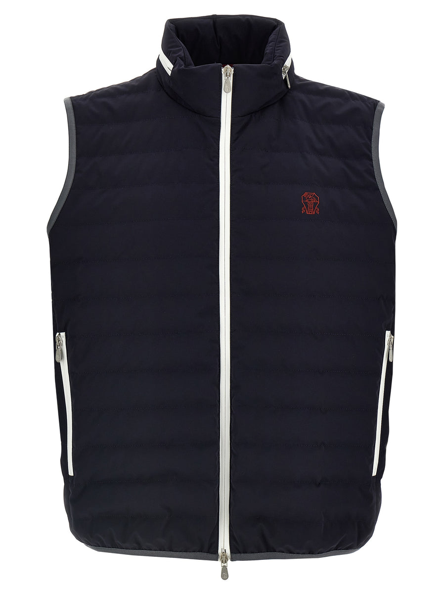 Brunello Cucinelli 83% Polyamide vest in navy