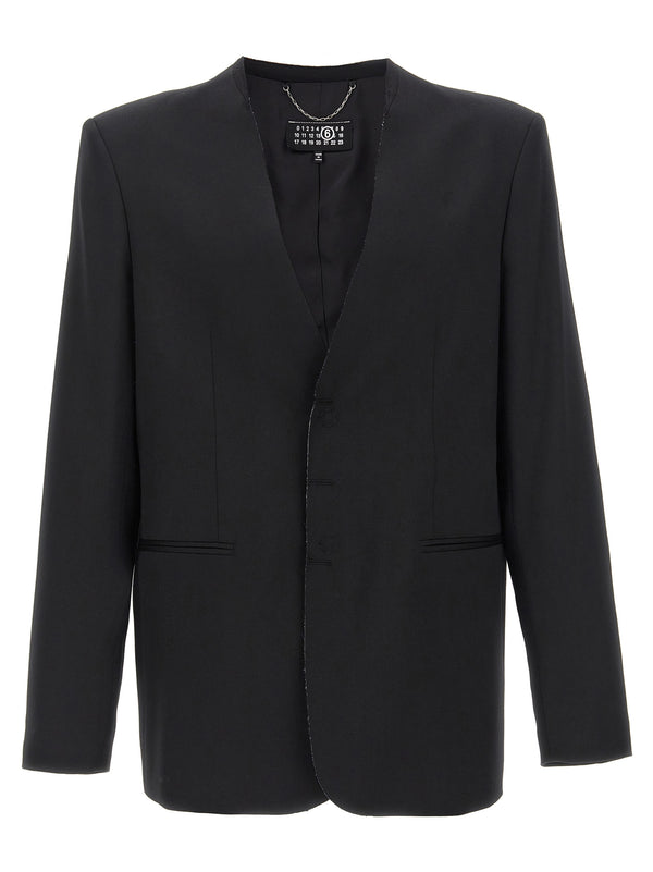MM6 Maison Margiela 54% polyester blazer in black