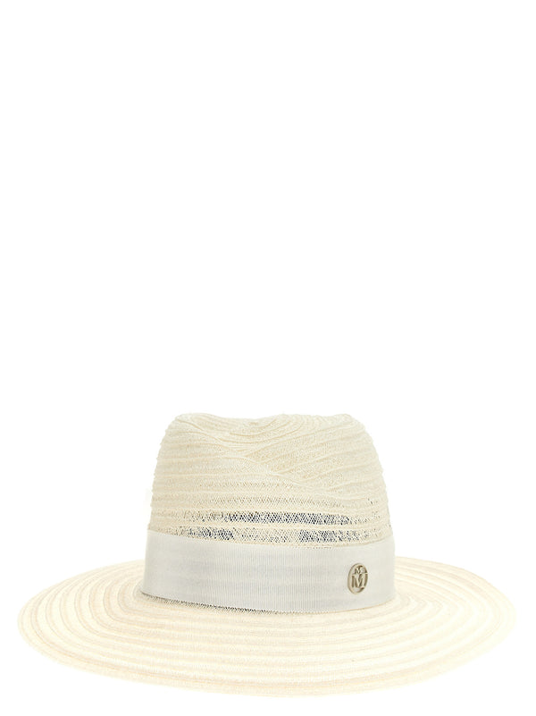 Maison Michel MA304386BM 100% hemp fedora in white