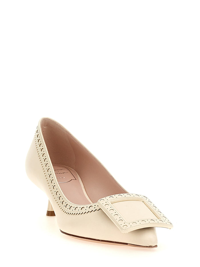 Roger Vivier 100% Lamb Leather pump in white — view 2