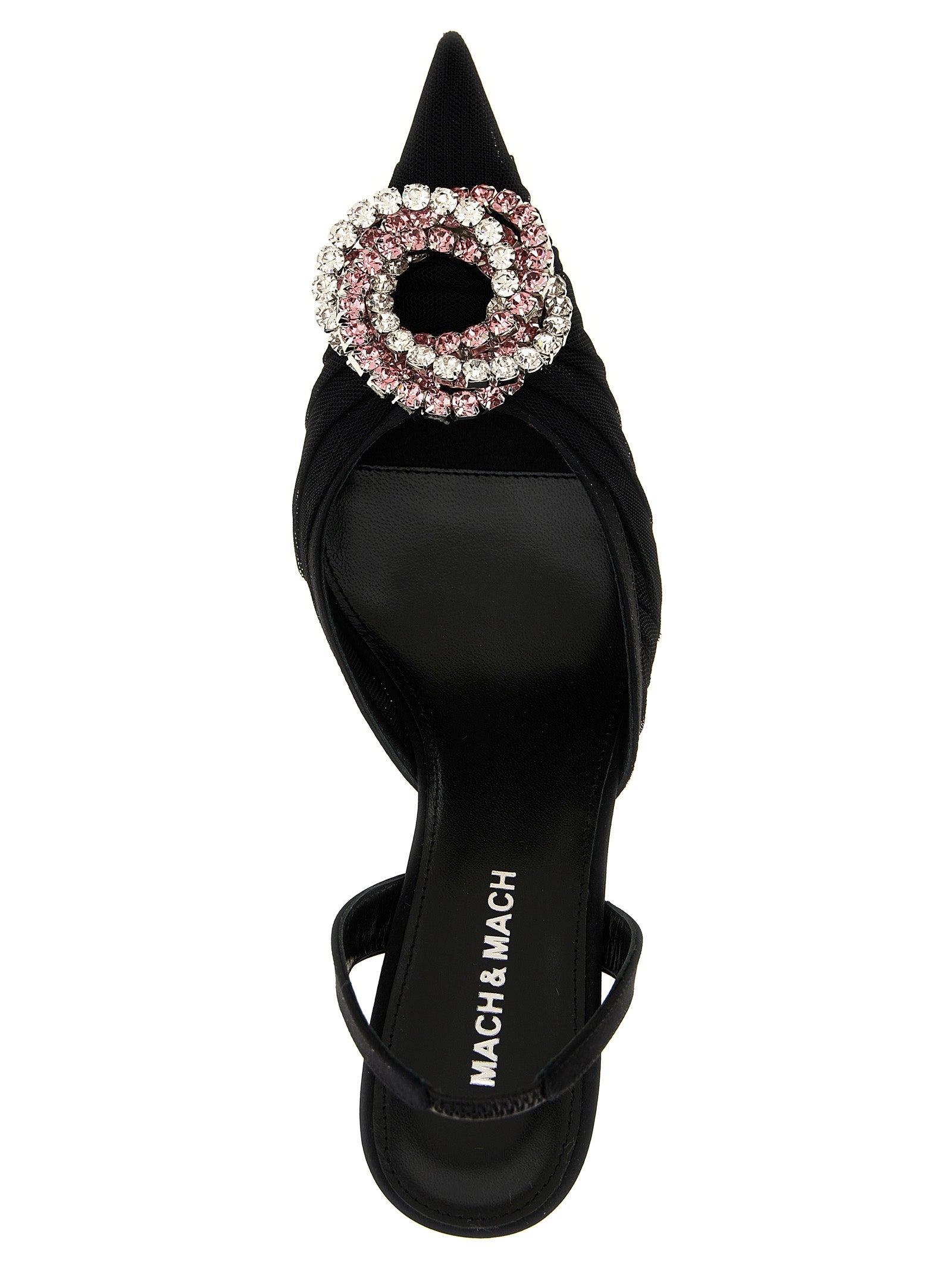 Mach & Mach 100% polyamide slingback pump in black — view 4