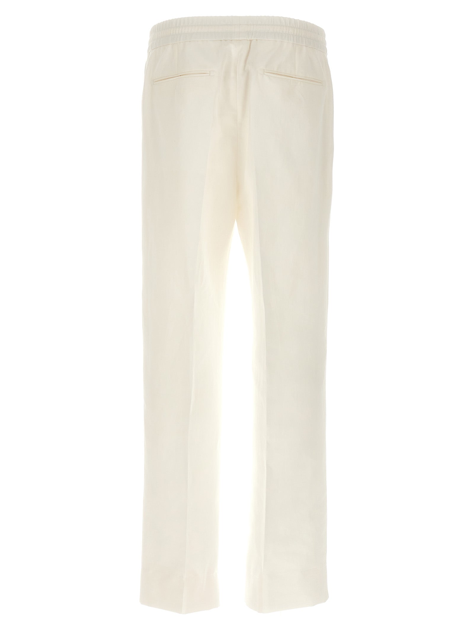 Brioni 53% linen trousers in white — view 2