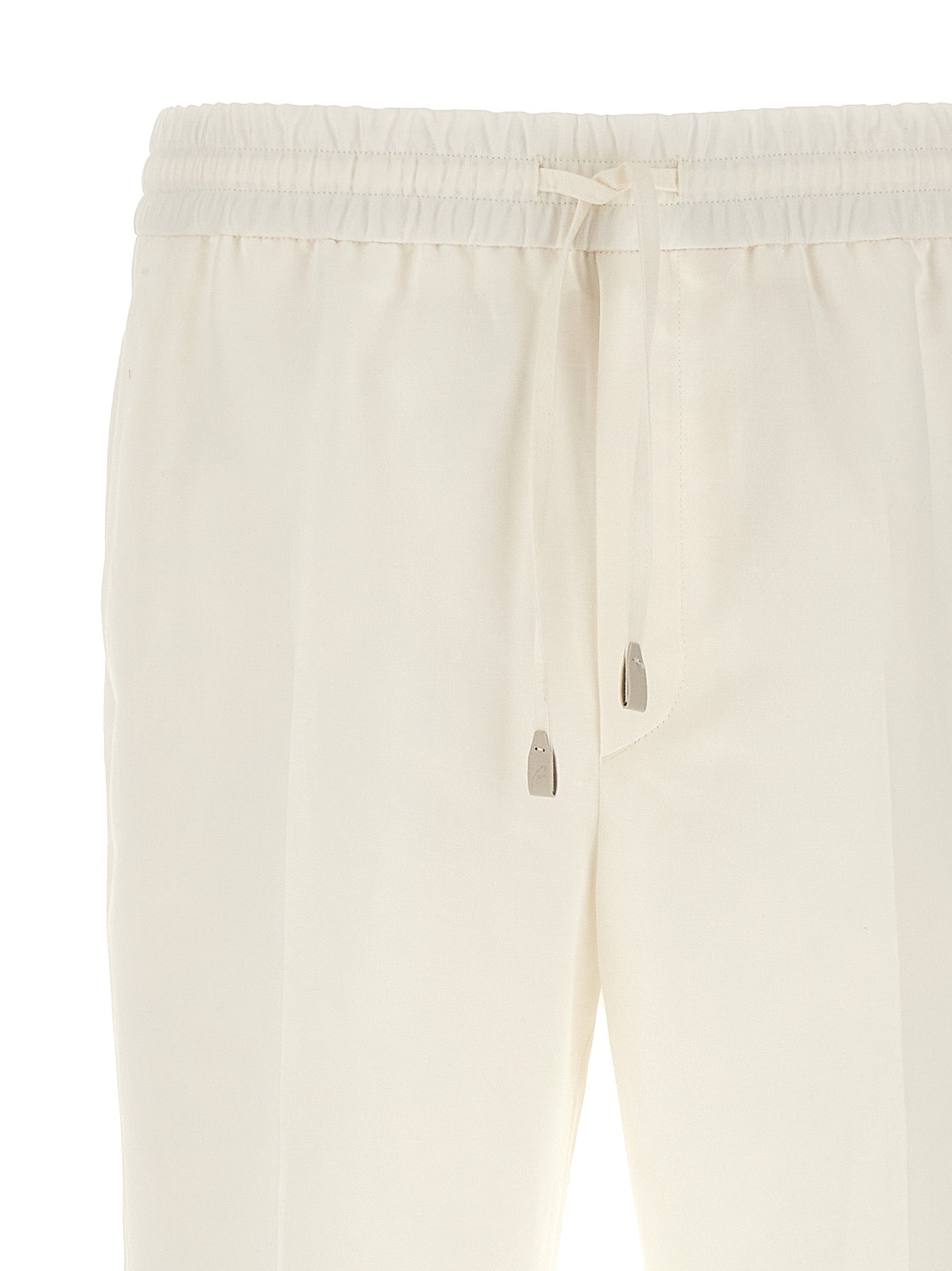 Brioni 53% linen trousers in white — view 3