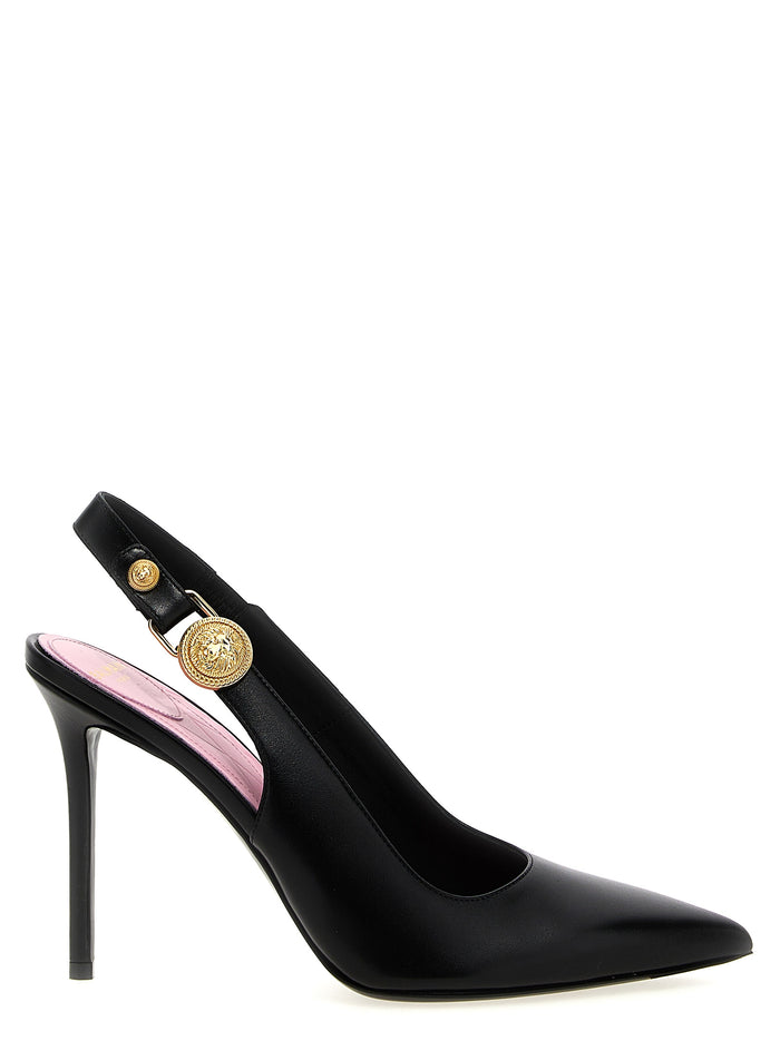 Balmain 100% Calfskin Leather slingback pump in black