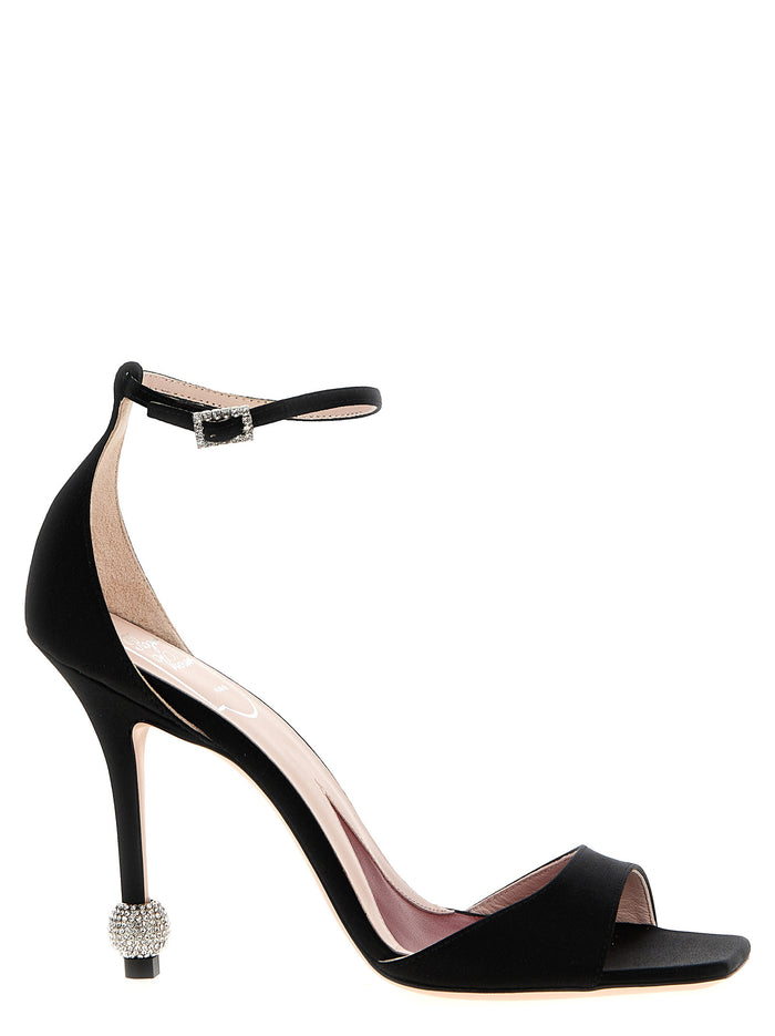 Roger Vivier 68% Viscose heel sandal in black