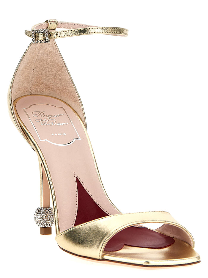 Roger Vivier 100% calfskin leather sandal in gold — view 2