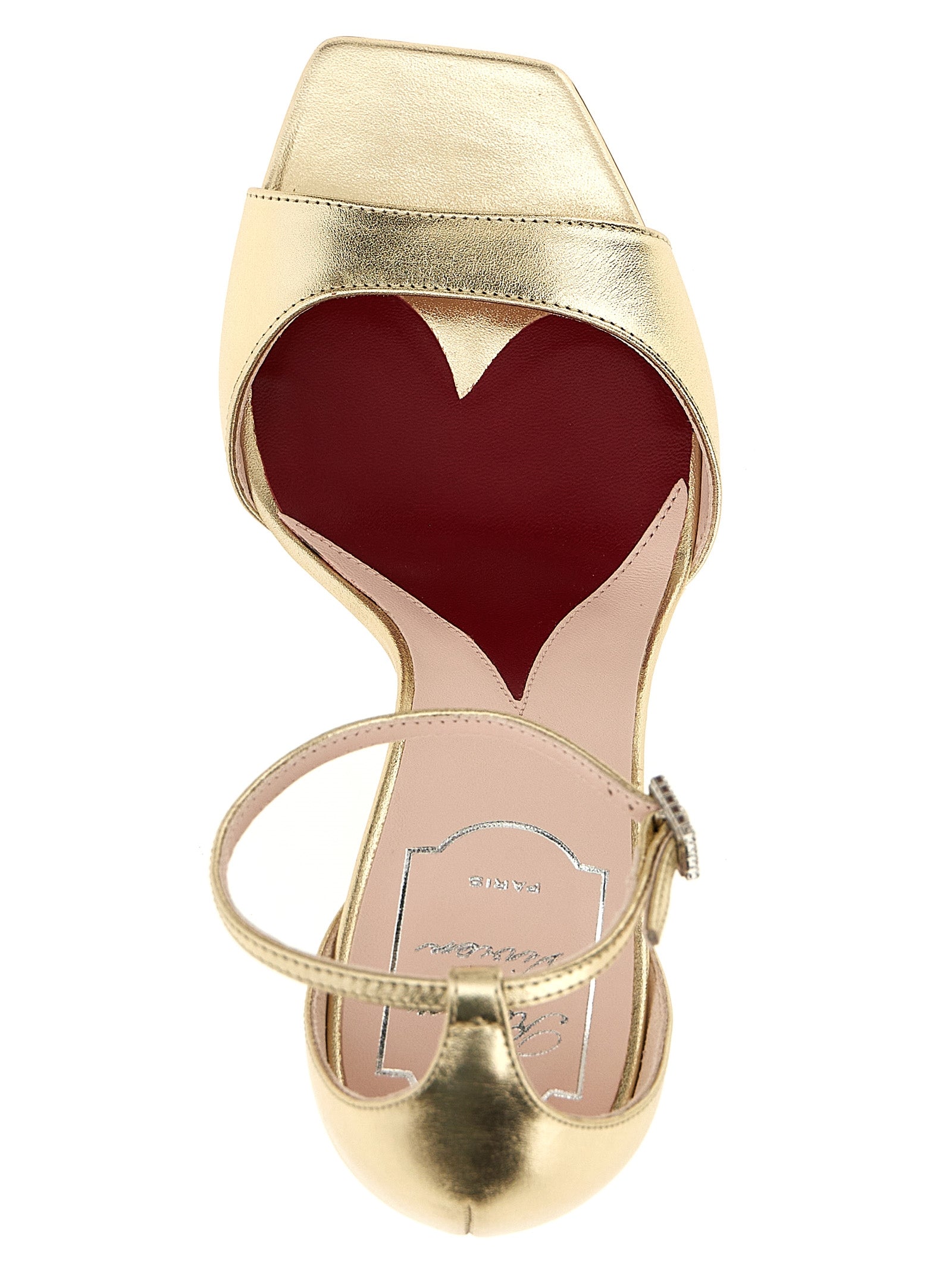 Roger Vivier 100% calfskin leather sandal in gold — view 4