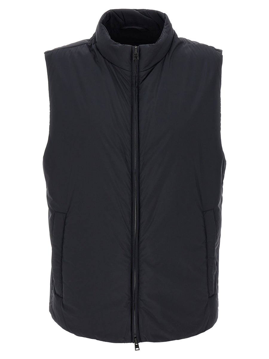 Herno 100% polyamide vest in black