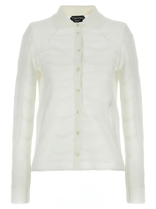 Tom Ford 57% Cotton cardigan in white