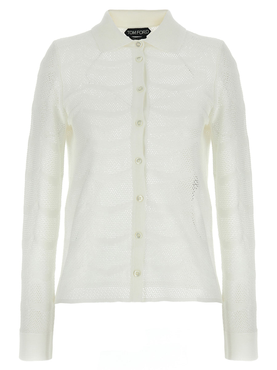 Tom Ford 57% Cotton cardigan in white