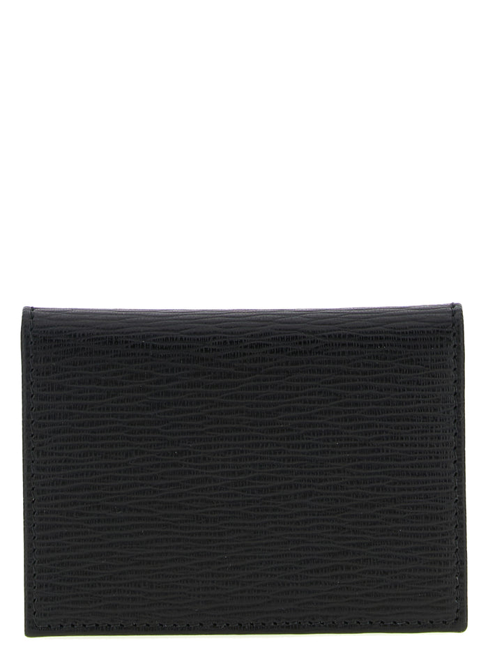 Ferragamo 100% calfskin leather card case in black — view 2