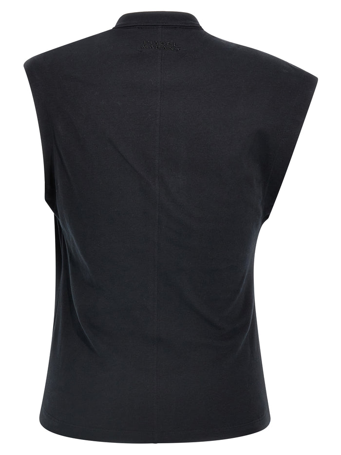 Isabel Marant 100% cotton tank top in black — view 2