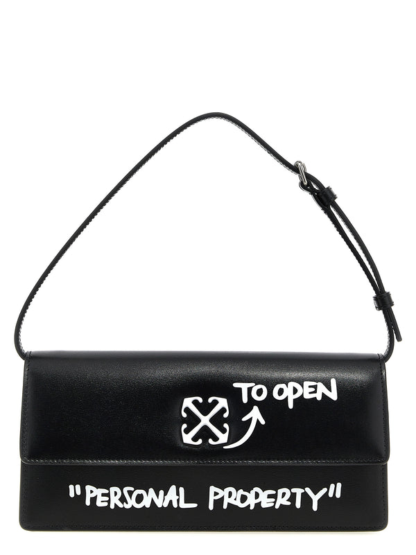 Off-White 100% calfskin leather (Bos Taurus) shoulder bag in black