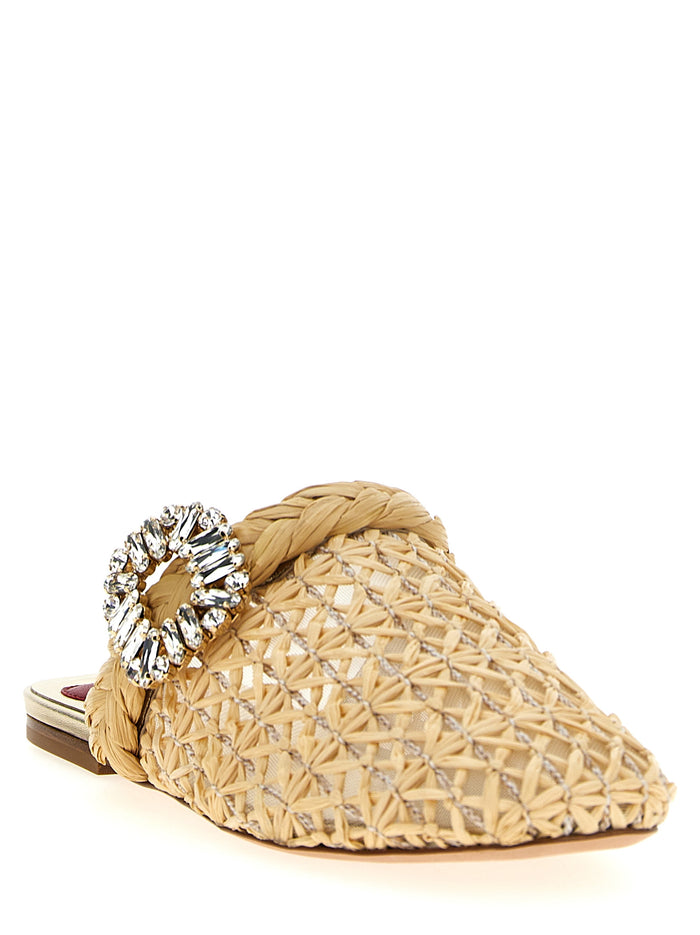 Roger Vivier 100% Raffia mule in beige — view 2