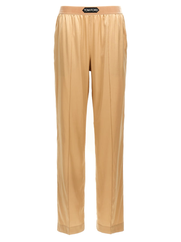 Tom Ford 94% silk trousers in beige