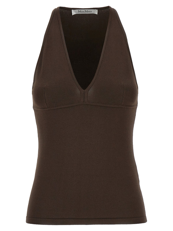 Max Mara 75% viscose tank top in brown