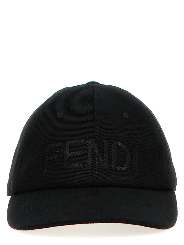 Fendi FE308475BM 99% cotton baseball cap in black
