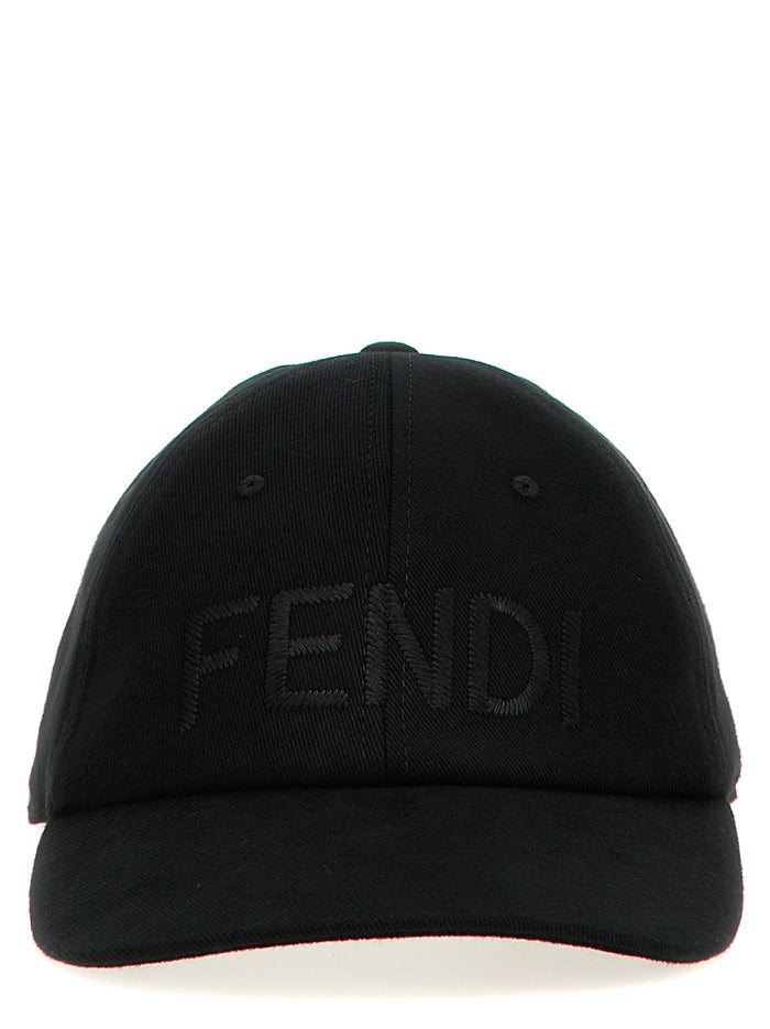 Fendi FE308475BM 99% cotton baseball cap in black