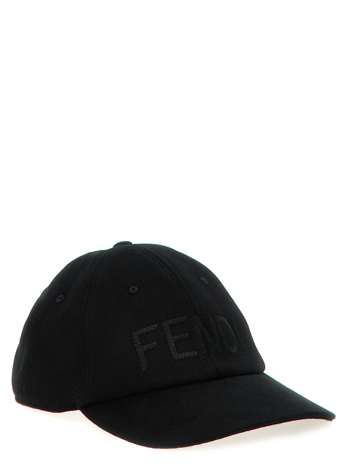 Fendi FE308475BM 99% cotton baseball cap in black — view 2