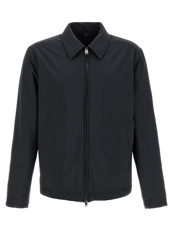 Brioni 100% polyester; wool and cashmere jersey lining jacket in blue