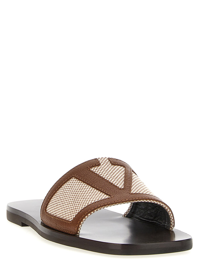 Valentino Garavani 100% Cotton slide in brown — view 2