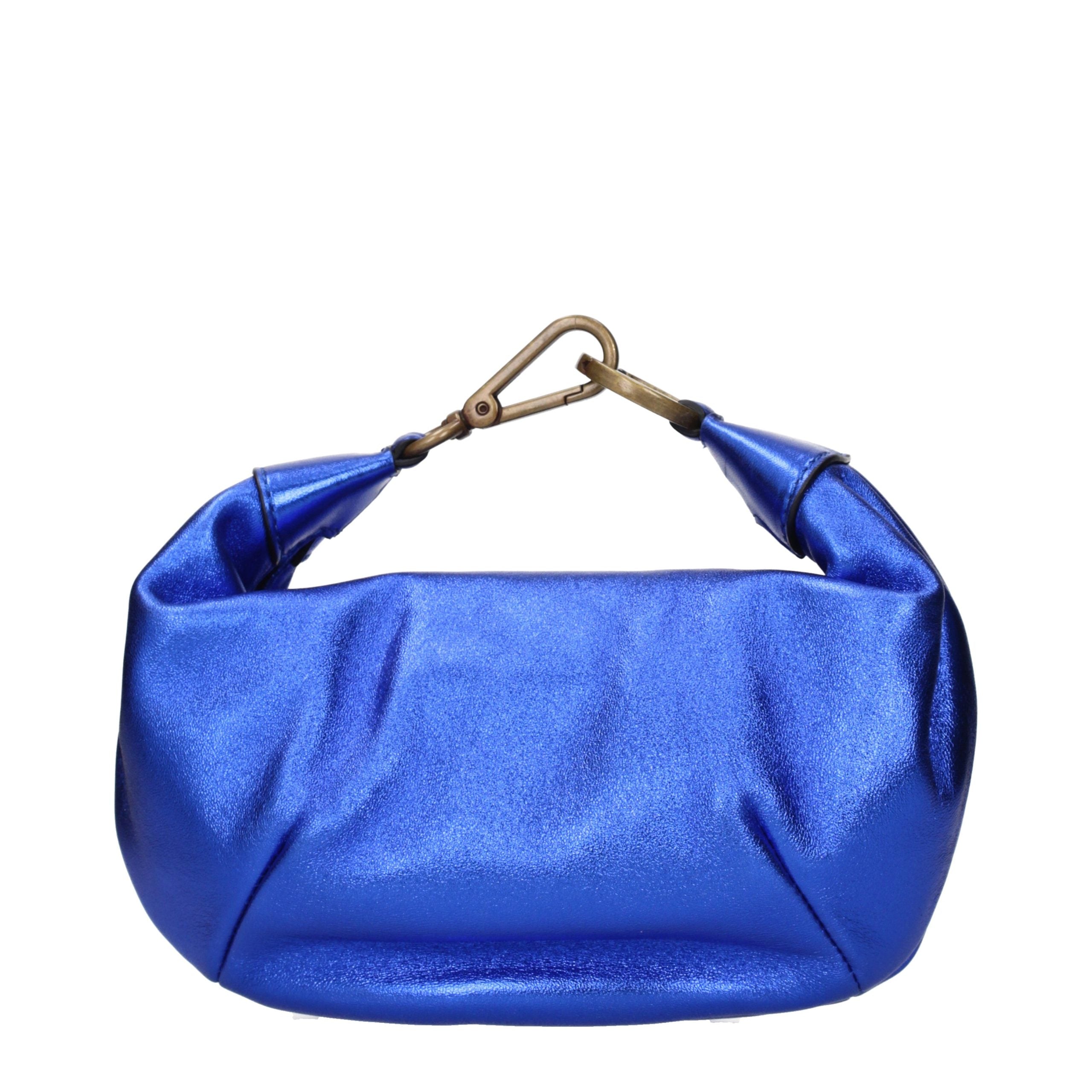 Blue Leather Handbag Bag