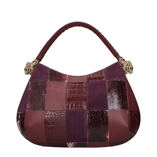 Roberto Cavalli Mixed leather (suede shoulder bag in purple