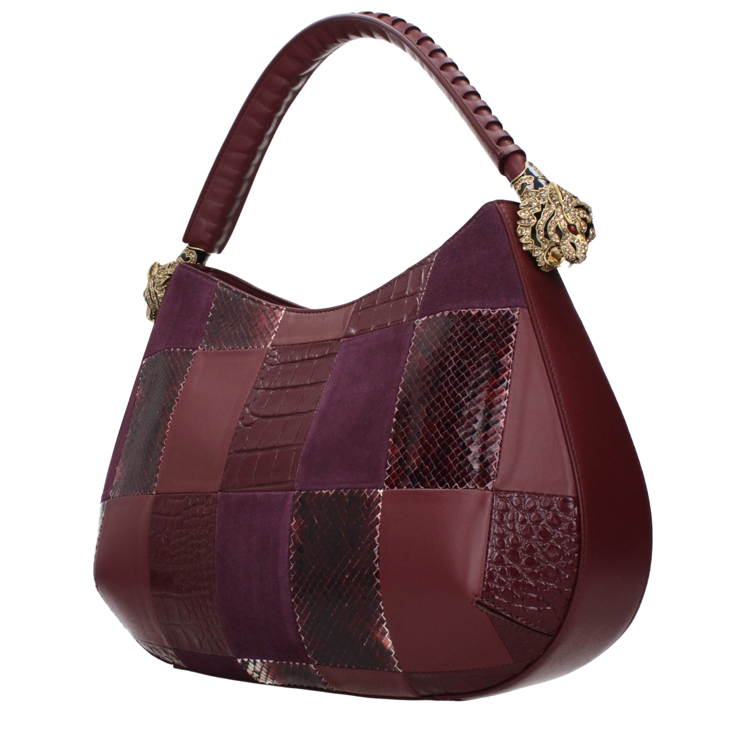 Purple Leather Handbag Bag