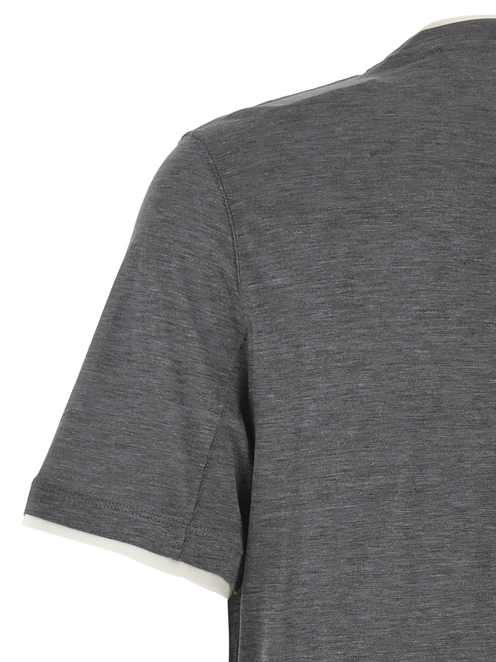 Brunello Cucinelli 62% Silk t-shirt in gray — view 4